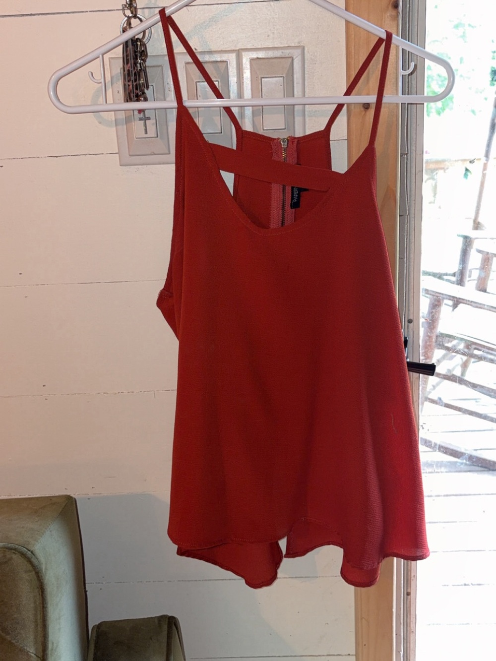 Papermoon Red Strappy  Tank Top